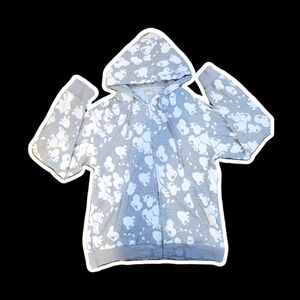wesc y2k scene gray and white zip up ⋆˚࿔☆